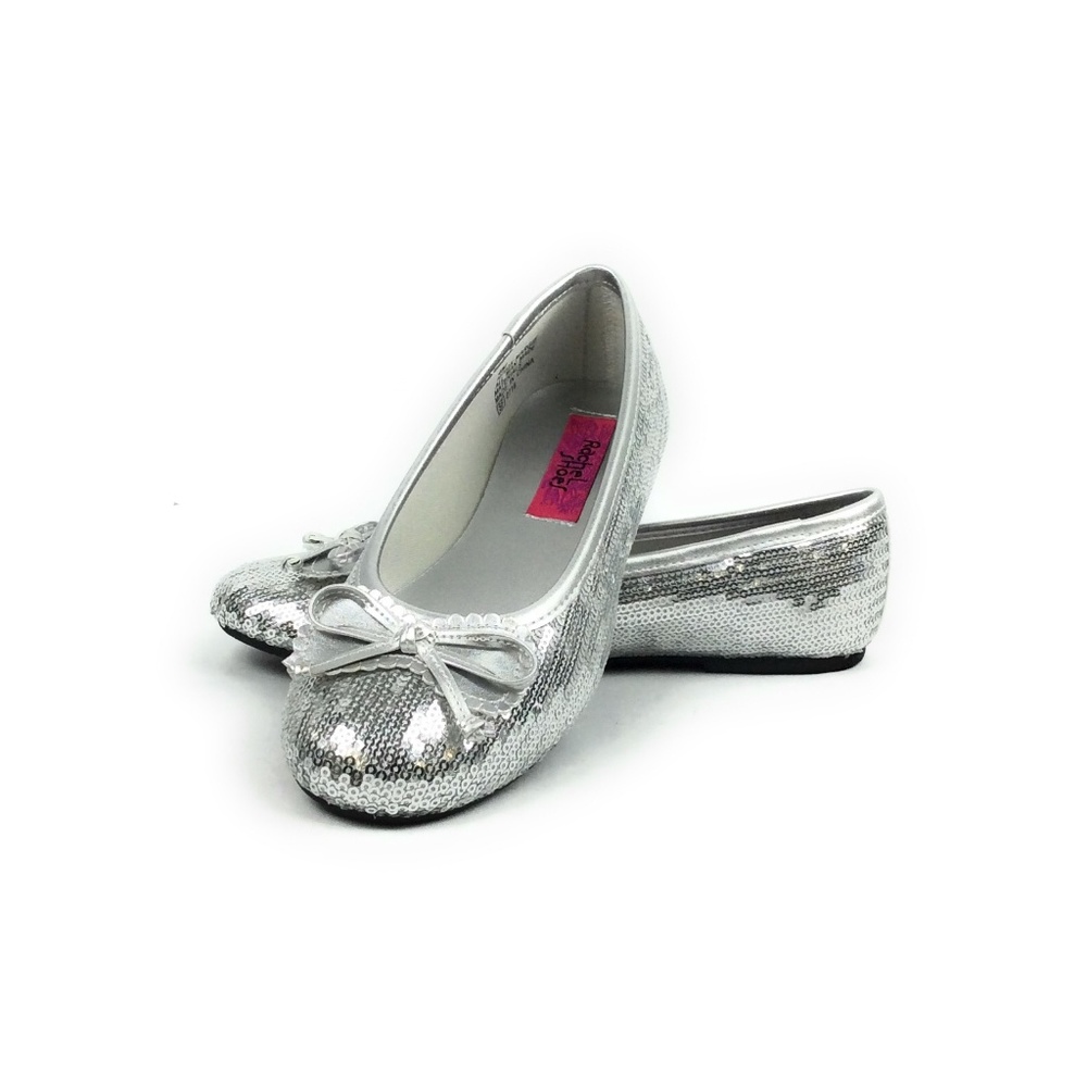 Rachel Shoes Big Girl's Margie Silver Sequin Flat